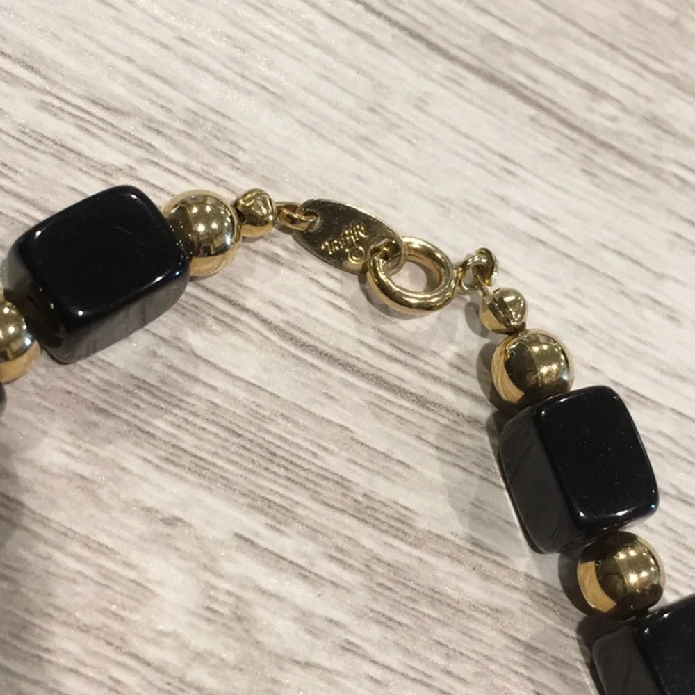 Trifari Black & Gold Bead Necklace.  Vintage - Picture 12 of 16